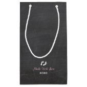 対の女の子のピンク象のベビーシャワーは感謝していしています スモールペーパーバッグ (裏面)