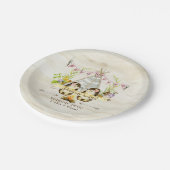 対の女の子のベビーシャワーのハリネズミの樺の木吠え声BOHO ペーパープレート (アングル)