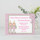 対の女の子の誕生会 招待状 (スタンド正面)