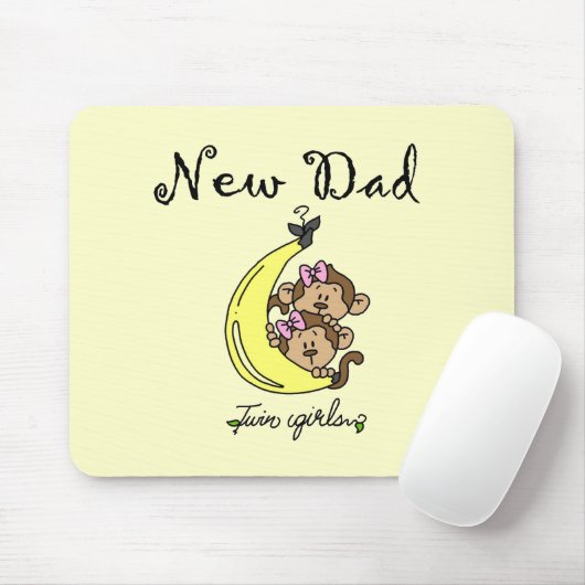 対の女の子のTシャツおよびギフトの新しいパパ マウスパッド (マウス)