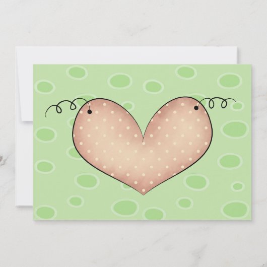 対の女の子ポッドのベビーシャワーの招待状の2個のエンドウ豆 招待状 (裏面)