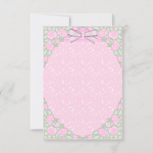 対の女の子、クッションおよびローズピンクは感謝していしています サンキューカード (裏面)