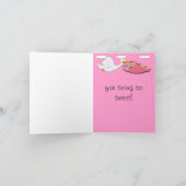 対の女の子BH -こうのとりのベビーシャワーのサンキューカード サンキューカード (内部)