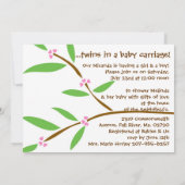 対の女の赤ちゃんおよび男の子のフクロウのベビーシャワーの招待状 招待状 (裏面)