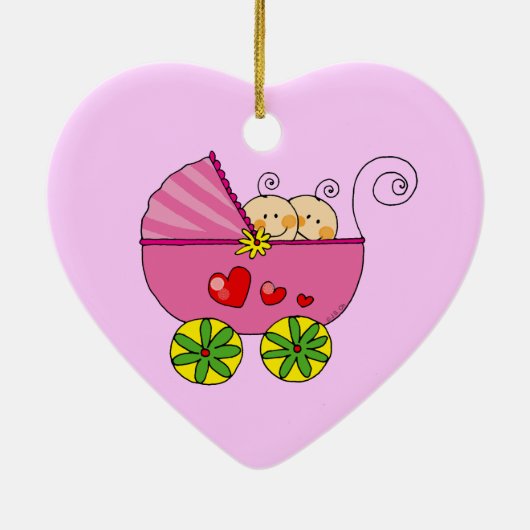 対の女の赤ちゃん セラミックオーナメント (裏面)