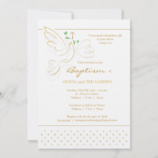 対の洗礼|の洗礼を施す招待状 招待状 (正面)