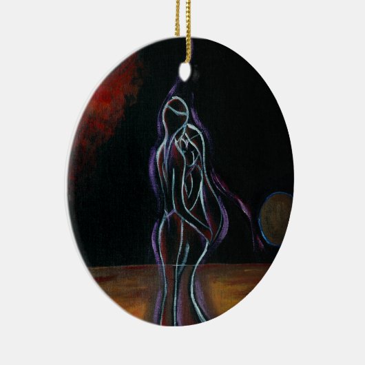 対の炎のオーナメント: 円形 セラミックオーナメント (右)