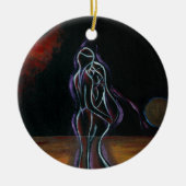 対の炎のオーナメント: 円形 セラミックオーナメント (正面)