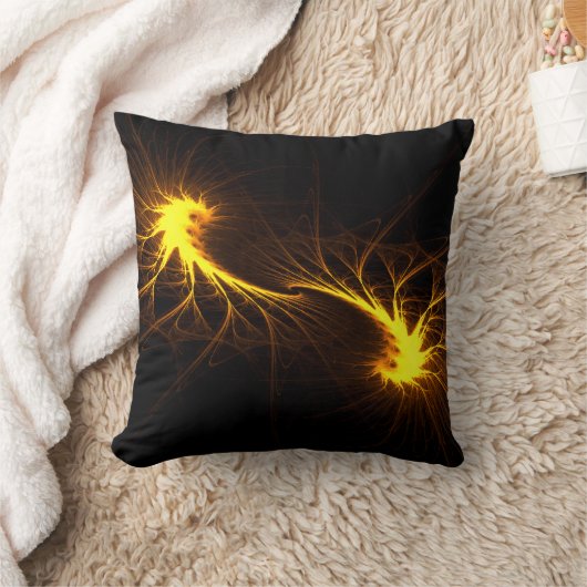 対の炎-抽象的なフラクタルの良きパートナーの芸術の枕 クッション (ブランケット)