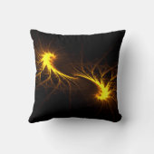 対の炎-抽象的なフラクタルの良きパートナーの芸術の枕 クッション (裏面)