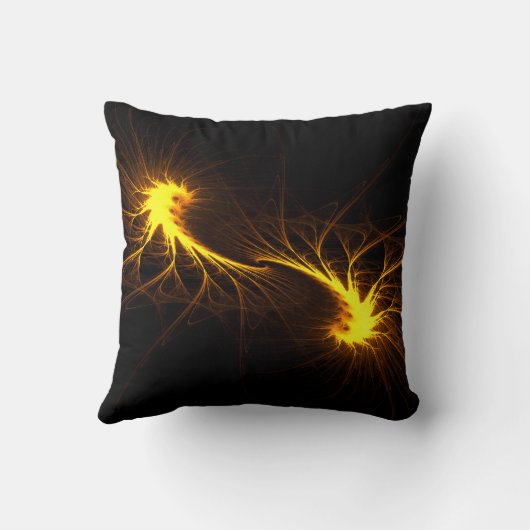 対の炎-抽象的なフラクタルの良きパートナーの芸術の枕 クッション (裏面)