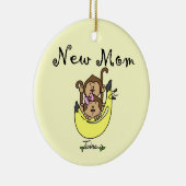 対の男の子および女の子の新しいお母さんのギフト セラミックオーナメント (右)