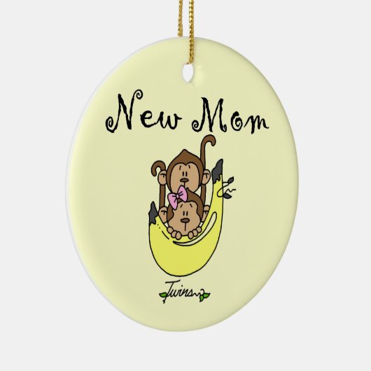 対の男の子および女の子の新しいお母さんのギフト セラミックオーナメント (右)