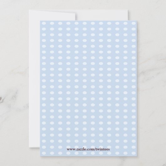 対の男の子くまの名前入りなベビーシャワーの招待 招待状 (裏面)