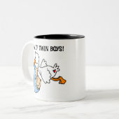 対の男の子のこうのとりのお母さん ツートーンマグカップ (正面左)