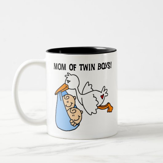 対の男の子のこうのとりのお母さん ツートーンマグカップ (左)