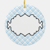 対の男の子のベビーくまは単語のオーナメントを加えます セラミックオーナメント (裏面)