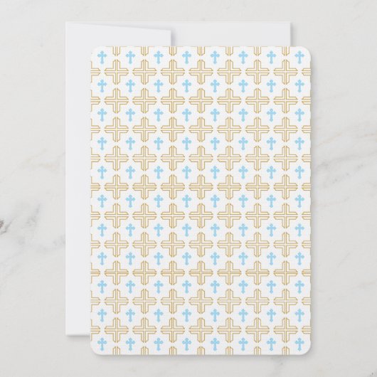 対の男の子の最初聖餐の招待状 招待状 (裏面)