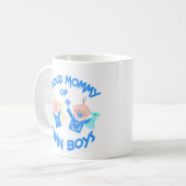 対の男の子の母の日のお母さん コーヒーマグカップ (正面左)