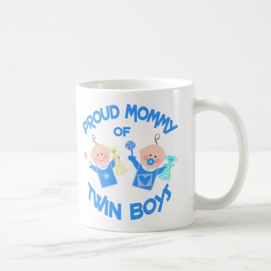 対の男の子の母の日のお母さん コーヒーマグカップ (右)