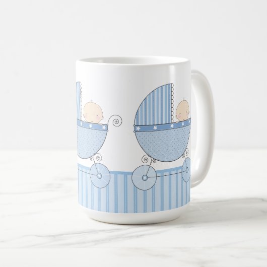 対の男の子の空色キャリッジの誇り高い祖母 コーヒーマグカップ (正面右)