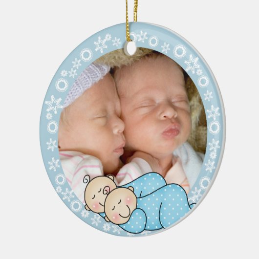対の男の子の第1クリスマスのオーナメント セラミックオーナメント (左)