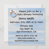 対の男の子-こうのとりのベビーシャワー招待状 招待状 (裏面)