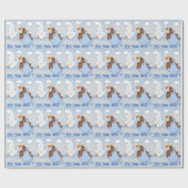 対の男の子-こうのとりBのベビーシャワーの包装紙 ラッピングペーパー (フラット)