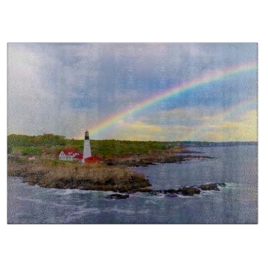 対の虹および灯台 カッティングボード (正面)