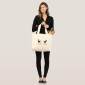 "対の青色児キャリッジ" -の…名前[a] ラージトートバッグ (正面(モデル))