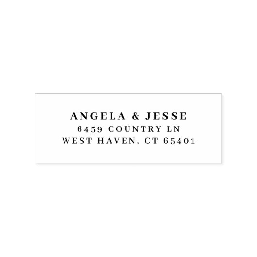 対エレガントタイポグラフィ差出人住所シンプル ラバースタンプ (インプリント)