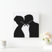 対キスをする対 スクエア壁時計 (ホーム)