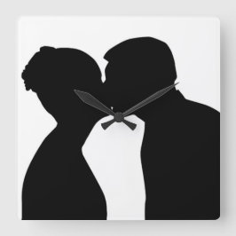 対キスをする対 スクエア壁時計