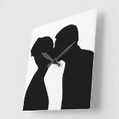 対キスをする対 スクエア壁時計 (傾斜)