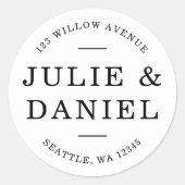 対スタイリッシュモダン差出人住所 ラウンドシール (正面)