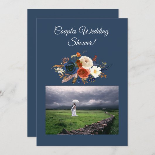 対モダンウェディングシャワー招待状 招待状 (正面/裏面)