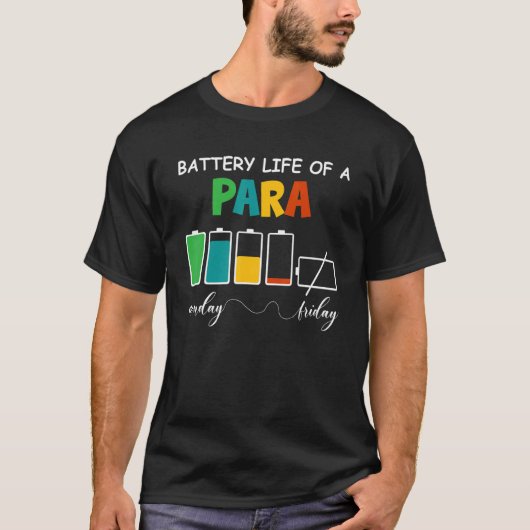 対人型のパラ教育者Apの電池寿命 Tシャツ (正面)