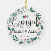 対婚約した対 | 私たちの初めてのクリスマス セラミックオーナメント (正面)