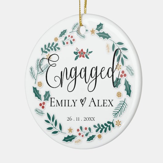対婚約した対 | 私たちの初めてのクリスマス セラミックオーナメント (左)