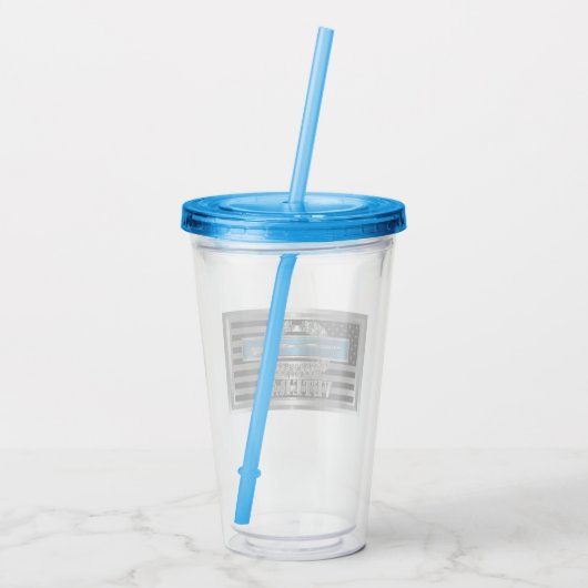 対戦歩兵バッジ退役軍人オンアメリカ国旗 アクリルタンブラー (裏面)