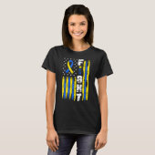 対戦症候群認識度愛国米国アメリカ Tシャツ (正面フル)