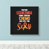 対戦白血病認識度オレンジリボンのサポート キャンバスプリント (インサイチュ (ウッドフロア))