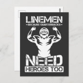 対戦相手がヘロスを必要とするのでフットボールのラインマン ポストカード (正面/裏面)