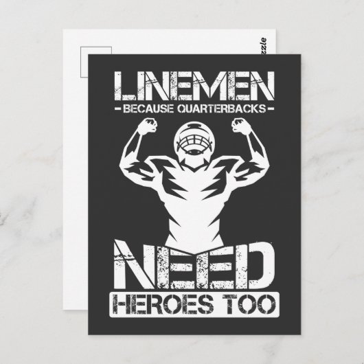 対戦相手がヘロスを必要とするのでフットボールのラインマン ポストカード (正面/裏面)