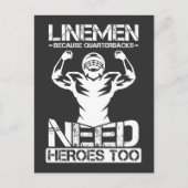 対戦相手がヘロスを必要とするのでフットボールのラインマン ポストカード (正面)