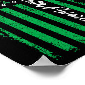 対戦米国国旗メンタルヘルス認識度グリーン ポスター (角)