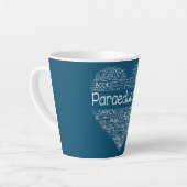 対教育者ハート先生対人型バック カフェラテマグ (左アングル)