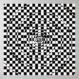 対数チェック柄スパイラル Var. 2 ポスター