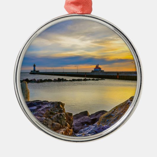 対桟橋の朝 メタルオーナメント (正面)