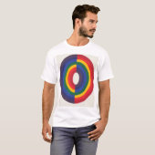 対比を見せるために組み合わされた虹の対照色 Tシャツ (正面フル)